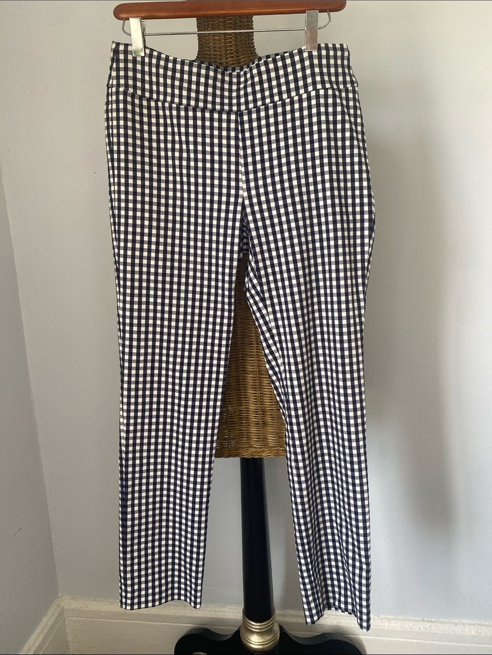 J. McLaughlin Black and White Gingham Straight Leg Pants